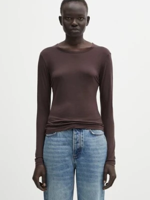 Anine Bing longsleeve z dodatkiem wełny sylvie kolor brązowy A.08.11501