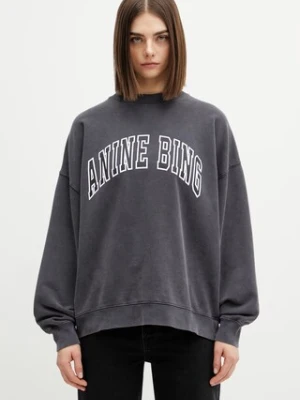 Anine Bing MILES SWEATSHIRT NEW CLASSIC - WASHED BLACK bluza bawełniana damska