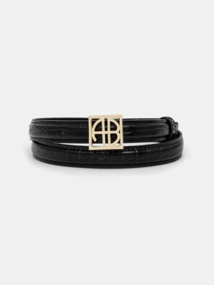 Anine Bing pasek skórzany Monogram Belt