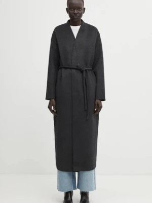 Anine Bing płaszcz z domieszką kaszmiru hunter kolor czarny A.01.11693