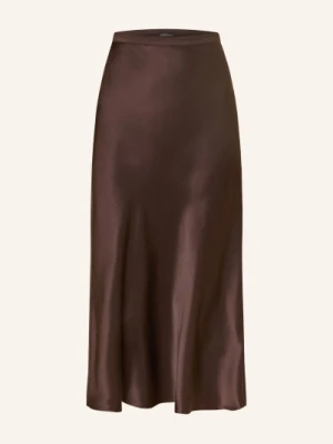 Anine Bing Satynowa Spódnica Bar Z Jedwabiu braun