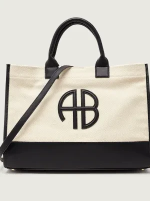 Anine Bing Shopperka MEDIUM LARA | z dodatkiem skóry