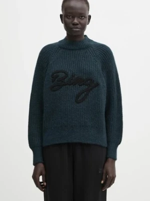 Anine Bing sweter z dodatkiem wełny kendrick damski kolor zielony ciepły A.09.11461