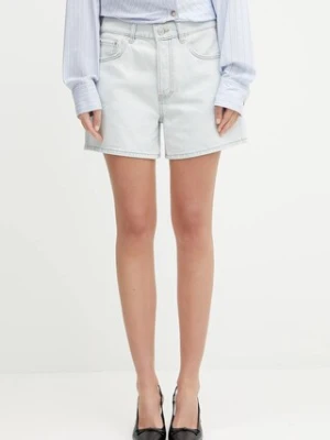 Anine Bing szorty jeansowe bawełniane dalton damskie kolor niebieski gładkie high waist A.05.0355