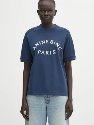 Anine Bing t-shirt bawełniany jaylin damski kolor granatowy A.08.11527