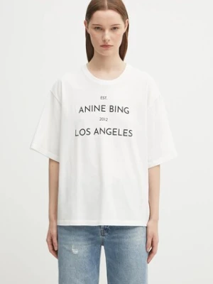Anine Bing t-shirt bawełniany rudy damski kolor biały A.08.11037