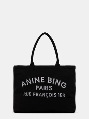 Anine Bing torebka bawełniana leo kolor czarny A.13.11856