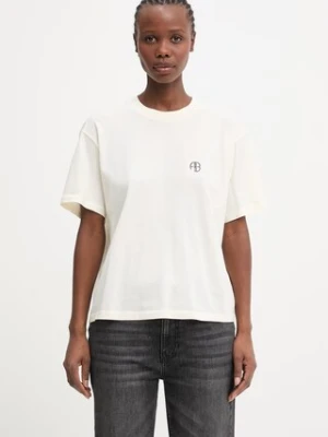 Anine Bing WAGNER TEE SOFT STENCIL - CREAM t-shirt bawełniany damski