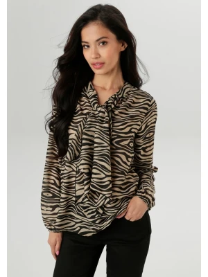 Aniston Bluzka w kolorze beżowo-czarnym rozmiar: 48