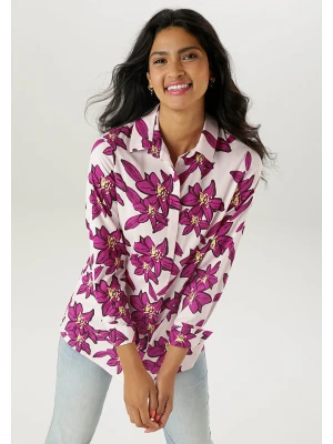 Aniston Bluzka w kolorze biało-fioletowym rozmiar: 38