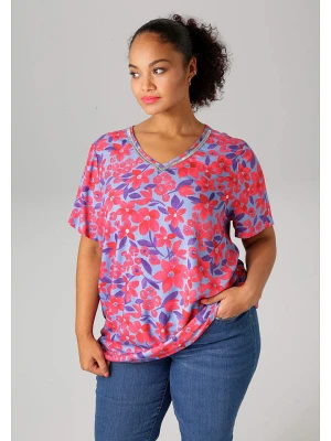 Aniston Bluzka w kolorze błękitno-czerwonym rozmiar: 46
