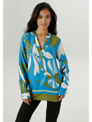Aniston Bluzka w kolorze oliwkowo-biało-niebieskim rozmiar: 48