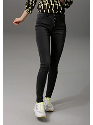 Aniston Dżinsy - Skinny fit - w kolorze czarnym rozmiar: 40