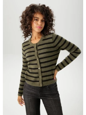 Aniston Kardigan w kolorze oliwkowo-czarnym rozmiar: 40