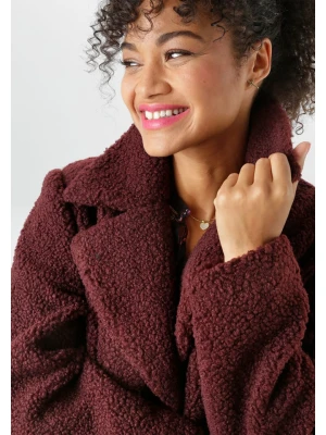 Aniston Płaszcz pluszowy w kolorze bordowym rozmiar: 48