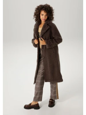 Aniston Płaszcz pluszowy w kolorze ciemnobrązowym rozmiar: 36