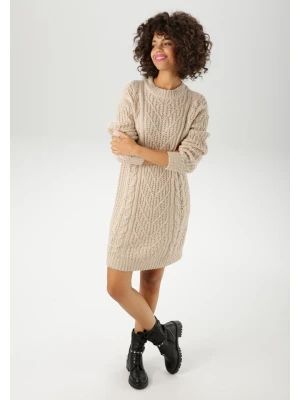 Aniston Sukienka dzianinowa w kolorze beżowym rozmiar: 38