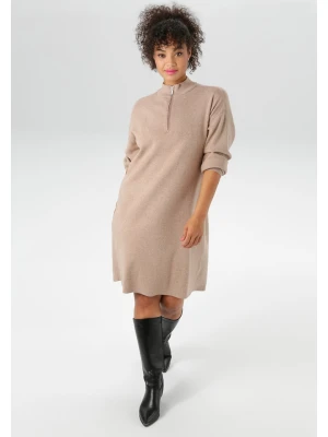 Aniston Sukienka dzianinowa w kolorze beżowym rozmiar: 50