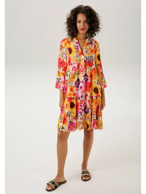 Aniston Sukienka w kolorze biało-różowo-pomarańczowym rozmiar: 40