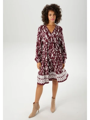 Aniston Sukienka w kolorze bordowo-białym rozmiar: 42