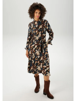 Aniston Sukienka w kolorze ciemnobrązowo-granatowo-beżowym rozmiar: 40