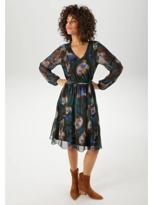 Aniston Sukienka w kolorze czarno-morsko-karmelowym rozmiar: 34