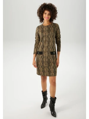 Aniston Sukienka w kolorze jasnobrązowo-czarnym rozmiar: 42
