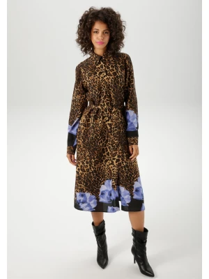 Aniston Sukienka w kolorze karmelowo-niebieskim rozmiar: 42