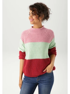 Aniston Sweter w kolorze czerwono-jasnozielono-jasnoróżowym rozmiar: 42