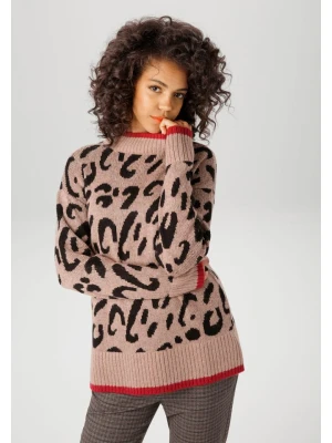 Aniston Sweter w kolorze jasnobrązowo-czarnym rozmiar: 38