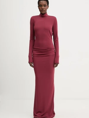 Aniye By sukienka kolor bordowy maxi dopasowana 181296