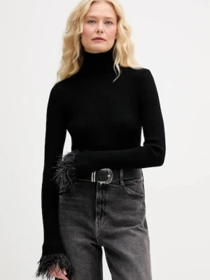 Aniye By sweter damski kolor czarny lekki z golfem 181051