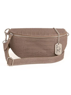 Anna Morellini Skórzana saszetka "Azzurra" w kolorze szarobrązowym - 21 x 13 x 6 cm rozmiar: onesize