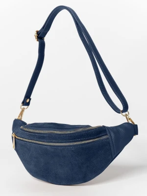 Anna Morellini Skórzana saszetka "Carola" w kolorze granatowym - 32 x 16 x 9,5 cm rozmiar: onesize