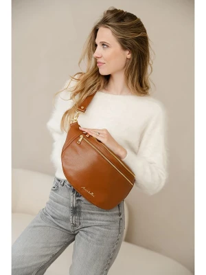 Anna Morellini Skórzana saszetka "Lorenza" w kolorze jasnobrązowym - 36 x 22 x 12 cm rozmiar: onesize