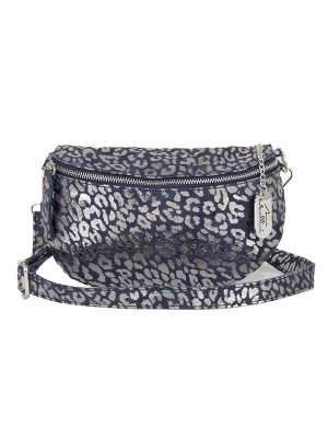 Anna Morellini Skórzana saszetka "Romola" w kolorze srebrno-granatowym - 25 x 14 x 1 cm rozmiar: onesize