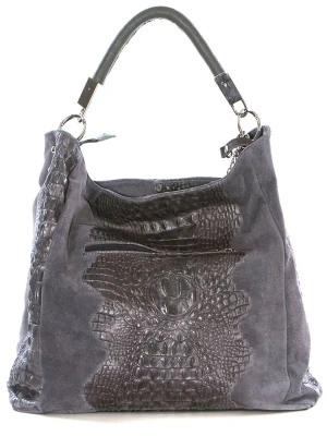 Anna Morellini Skórzana torebka "Alessandra" w kolorze szarym - 38 x 36 x 14 cm rozmiar: onesize