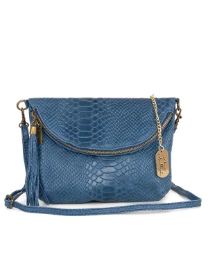 Anna Morellini Skórzana torebka "Beverly" w kolorze niebieskim - 22 x 18 x 2 cm rozmiar: onesize