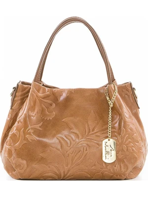 Anna Morellini Skórzana torebka "Clarissa" w kolorze jasnobrązowym - 28 x 20 x 12 cm rozmiar: onesize