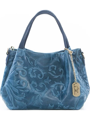 Anna Morellini Skórzana torebka "Clarissa" w kolorze niebieskim - 28 x 20 x 12 cm rozmiar: onesize