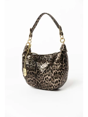 Anna Morellini Skórzana torebka "Crocifissa" w kolorze czarno-beżowym - 29 x 23 x 10 cm rozmiar: onesize