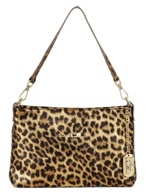 Anna Morellini Skórzana torebka "Delfina" w kolorze czarno-beżowym - 25 x 16 x 4 cm rozmiar: onesize