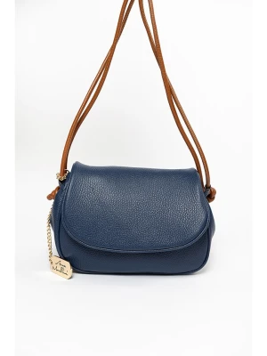 Anna Morellini Skórzana torebka "Drina" w kolorze granatowym - 23 x 18 x 10 cm rozmiar: onesize