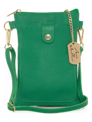 Anna Morellini Skórzana torebka "Erica" w kolorze zielonym - 14 x 21 x 1 cm rozmiar: onesize