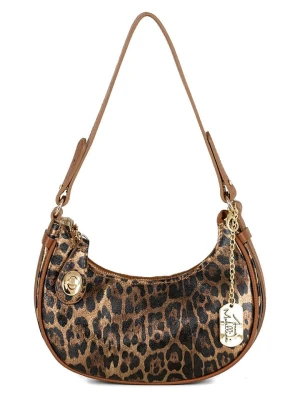 Anna Morellini Skórzana torebka "Erneste" w kolorze jasnobrązowo-czarnym - 22 x 12 x 9 cm rozmiar: onesize