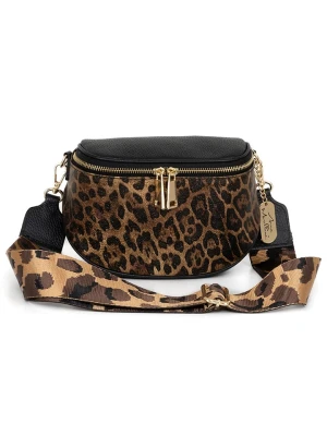 Anna Morellini Skórzana torebka "Gabriella" w kolorze czarno-brązowym - 20 x 15 x 10 cm rozmiar: onesize