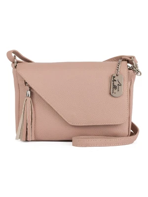 Anna Morellini Skórzana torebka "Lola" w kolorze szaroróżowym - 24 x 18 x 6 cm rozmiar: onesize