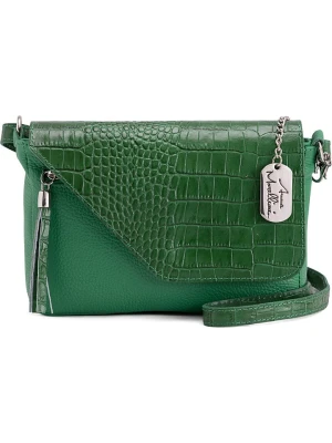 Anna Morellini Skórzana torebka "Lola" w kolorze zielonym - 24 x 18 x 6 cm rozmiar: onesize