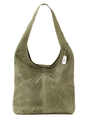 Anna Morellini Skórzana torebka "Palladia" w kolorze khaki - 38 x 30 x 2 cm rozmiar: onesize