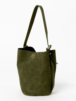 Anna Morellini Skórzana torebka "Pierina" w kolorze zielonym - 18 x 28 x 21 cm rozmiar: onesize